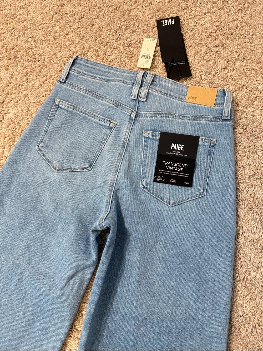 NWT PAIGE High Rise Anessa Wide Leg Crop Jeans Raw Hem Size 27 - Picture 12 of 16